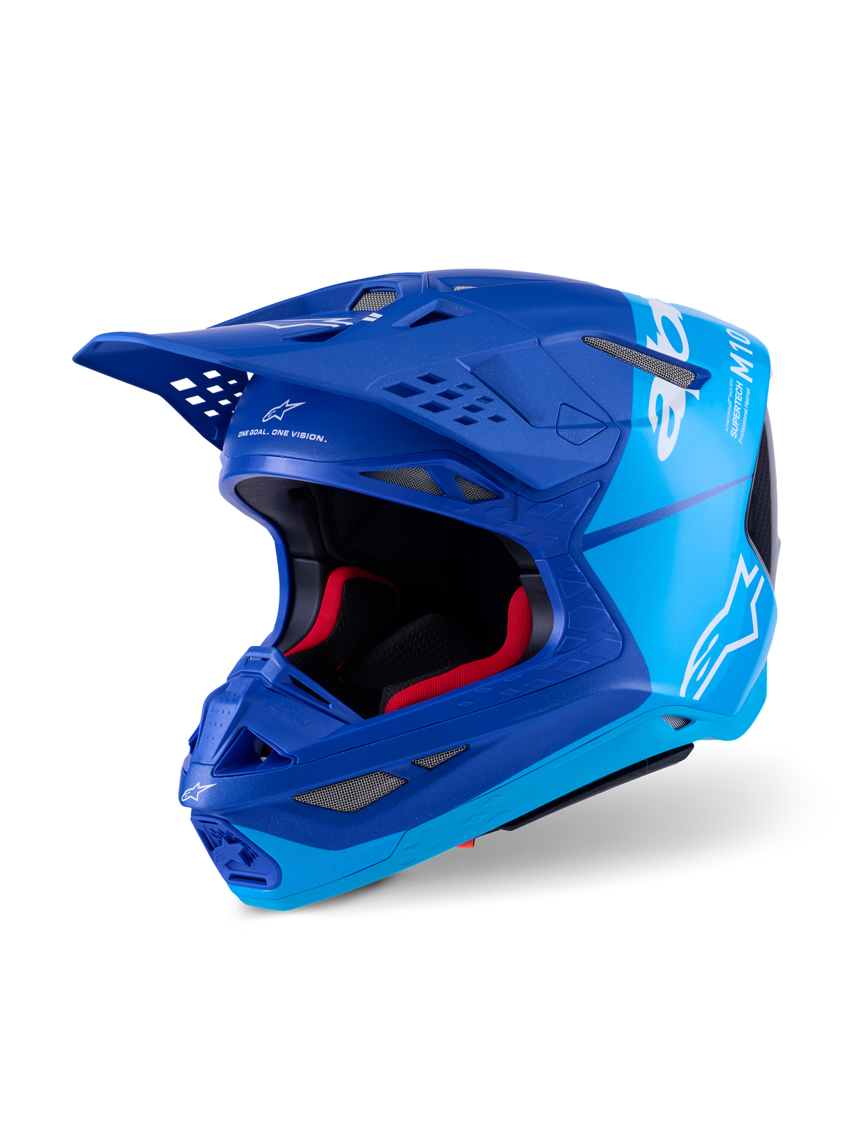 Alpinestars S-M10 Flood Crosshelm Blauw, vooraanzicht