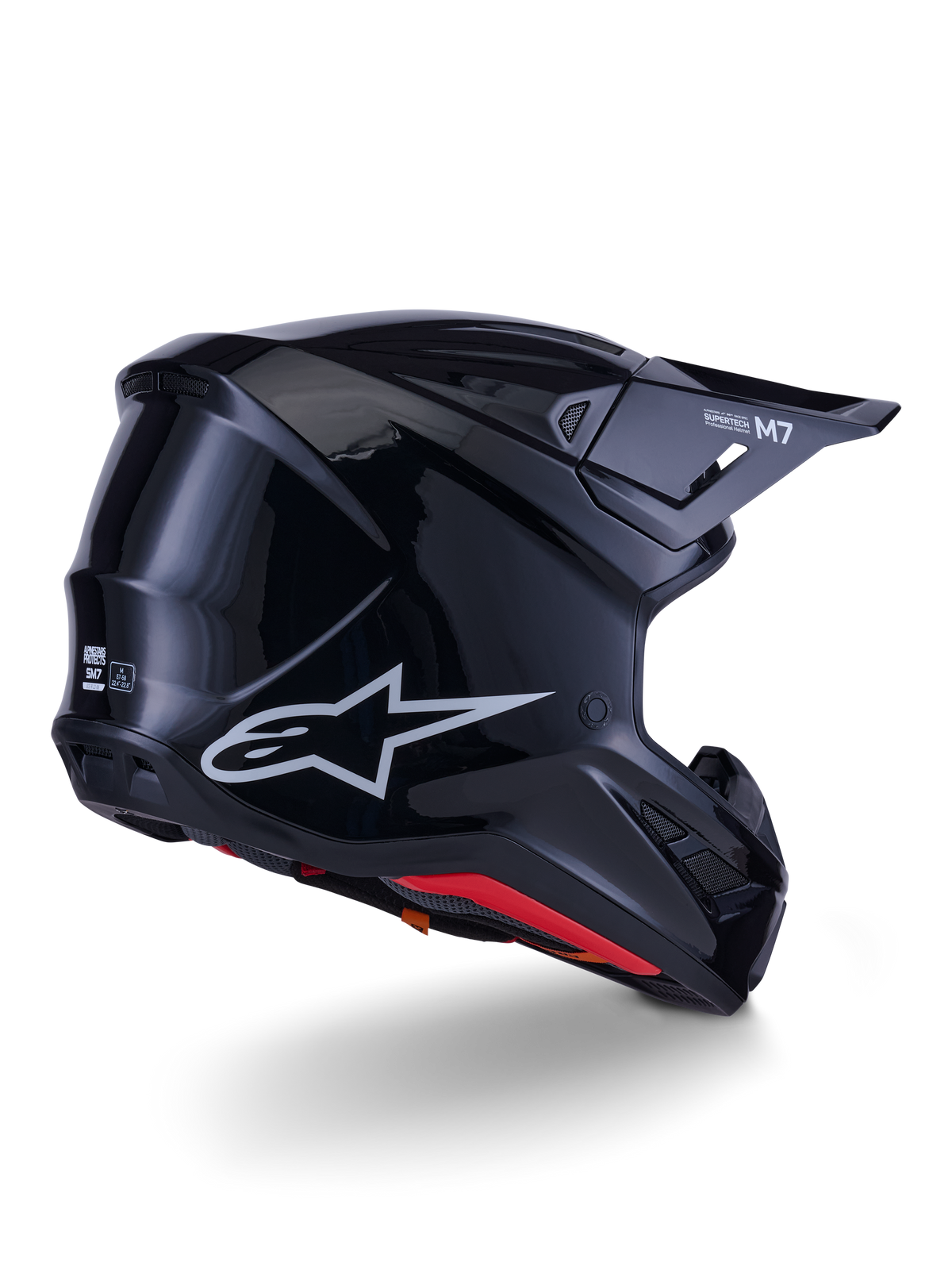 Alpinestars S-M7 Crosshelm Zwart, achteraanzicht