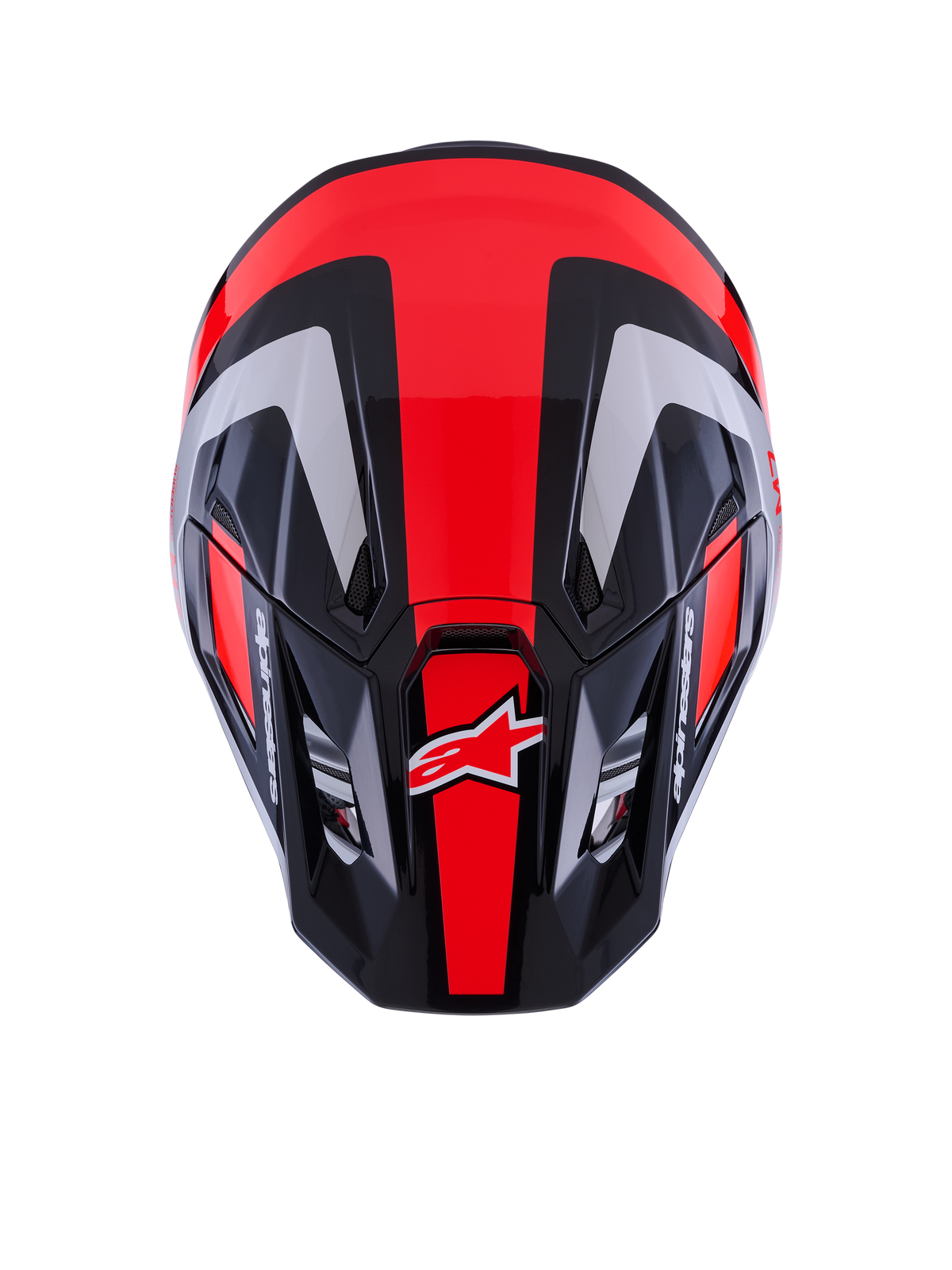 Alpinestars S-M7 Rise Crosshelm Zwart, zilver en fluorood, productfoto 7
