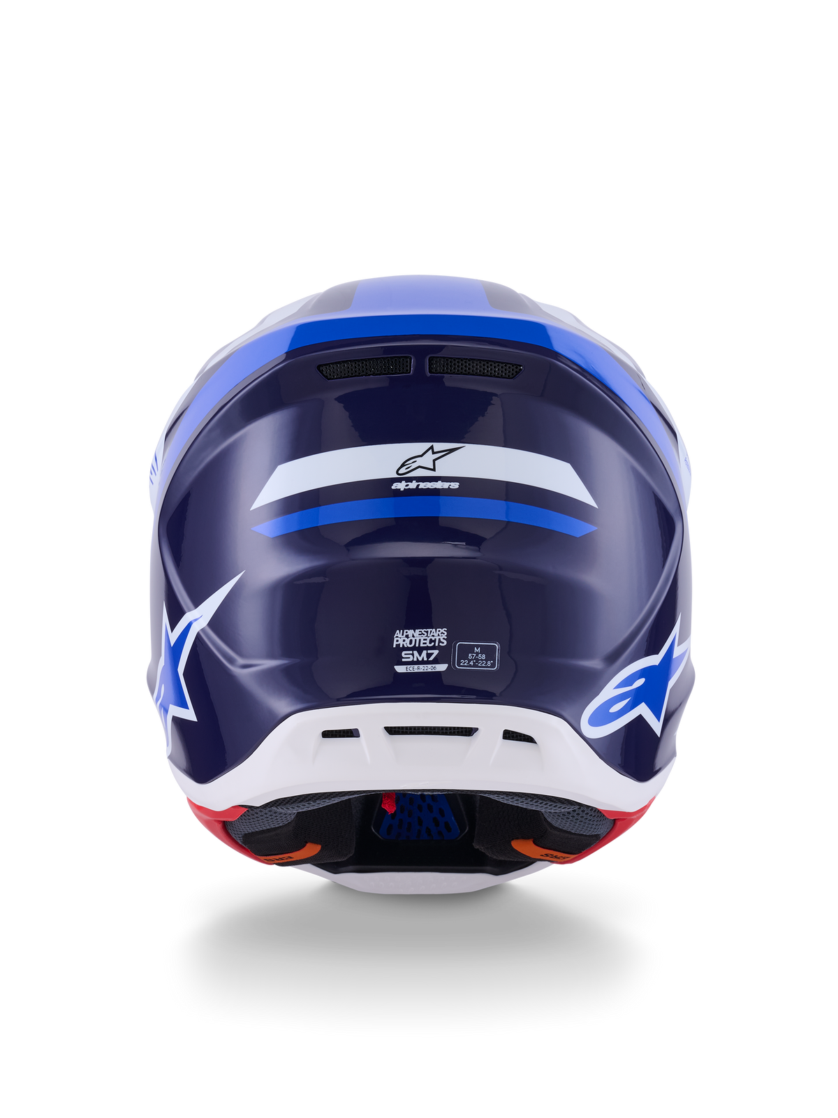 Alpinestars S-M7 Rise Crosshelm Blauw en wit, productfoto 4