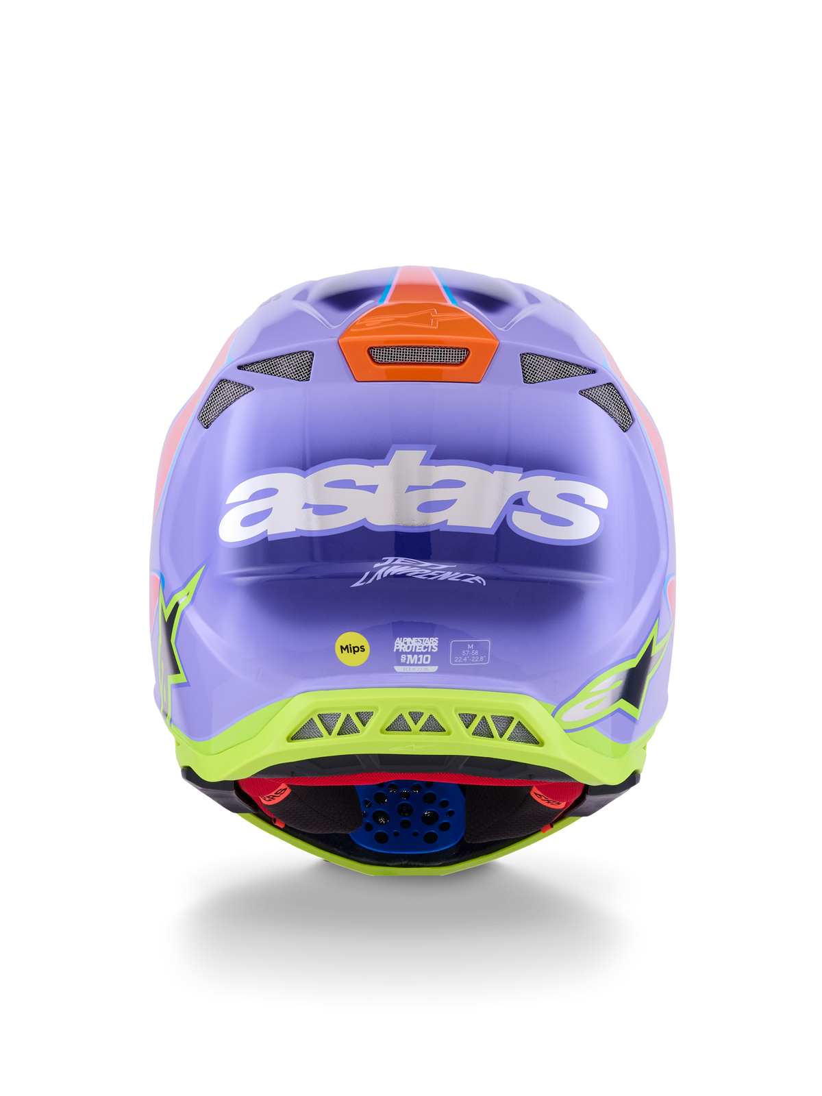 Alpinestars S-M10 JL R01 Crosshelm Paars, roze en fluogeel, productfoto 4