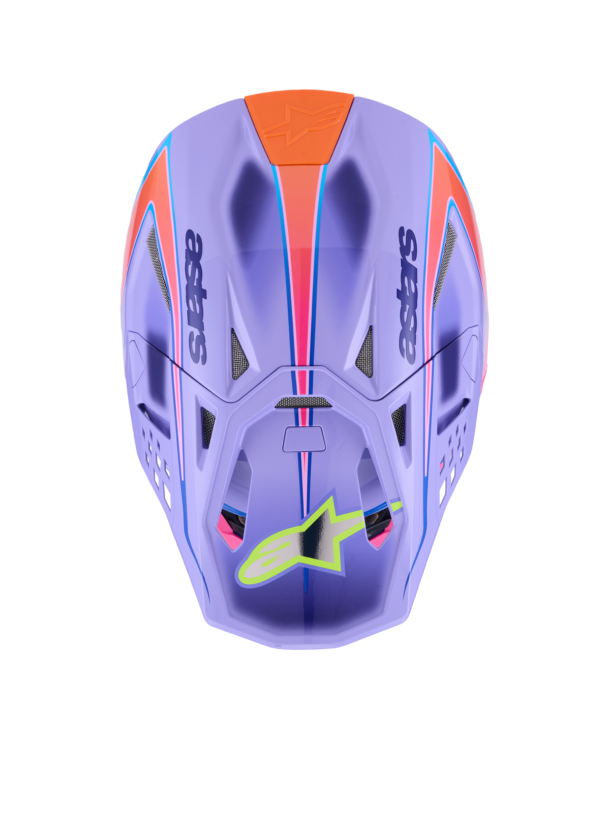 Alpinestars S-M10 JL R01 Crosshelm Paars, roze en fluogeel, productfoto 7