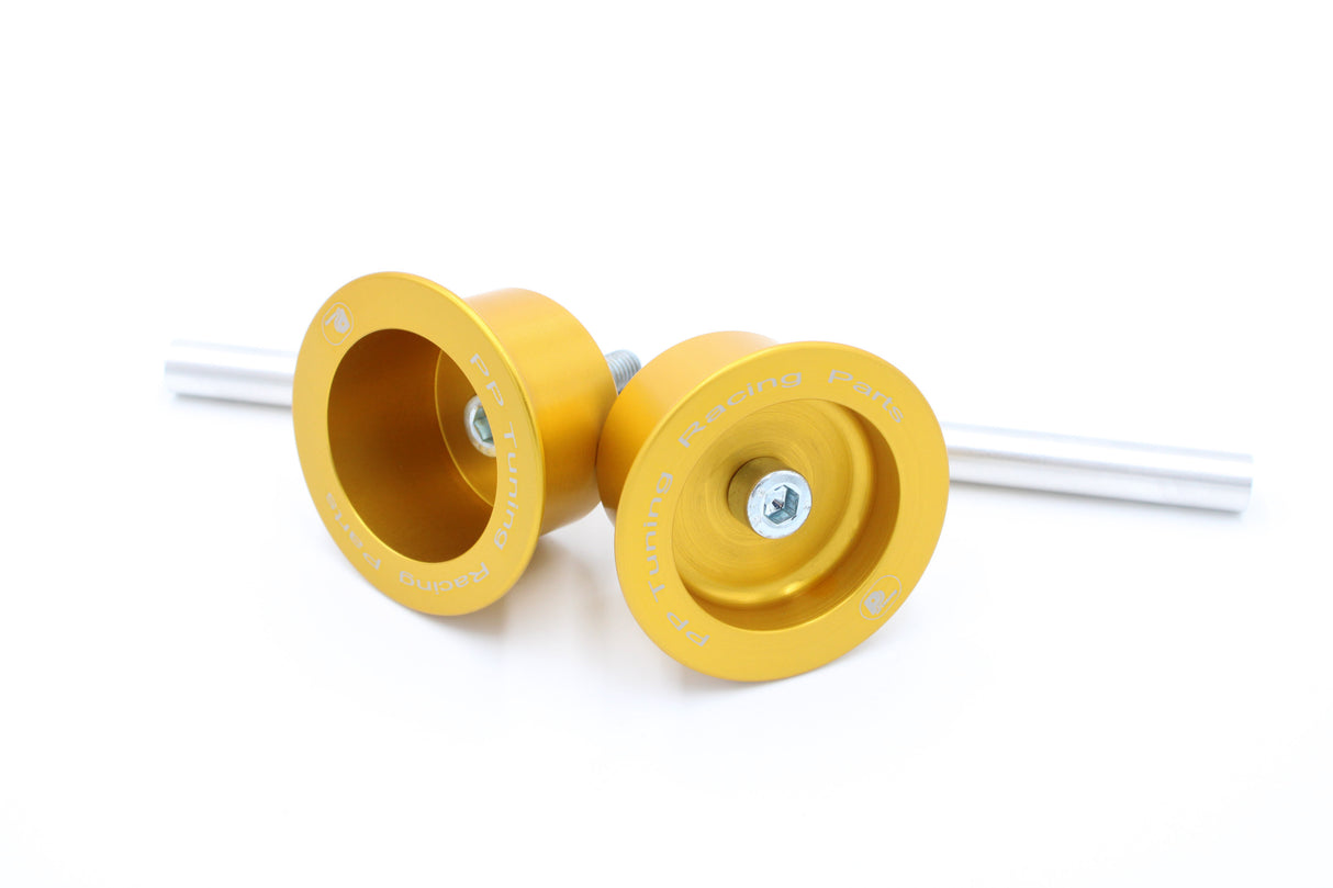 PP Tuning Axle Sliders 3333 + 3334 / Asbeschermers Yamaha XSR 900 GP (2022-2025) – Voor – Goud