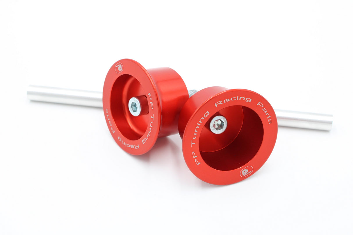 PP Tuning Axle Sliders 3333 + 3334 / Asbeschermers Yamaha XSR 900 GP (2022-2025) – Voor – Rood