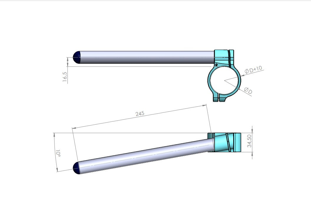 PP Tuning Clip-ons / Stuurhelften Ø45 – Type Sport – Suzuki GSX-R 600 (2001–2003) / 45C