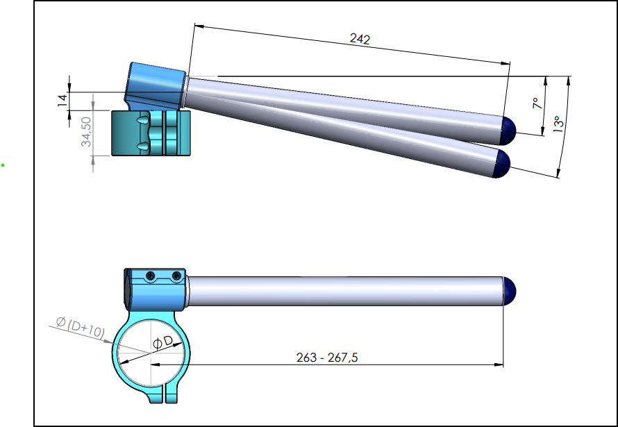 PP Tuning Clip-ons / Stuurhelften Ø48 – Type RAG – Suzuki GSX-R 600 (2001–2003) / 48RAG