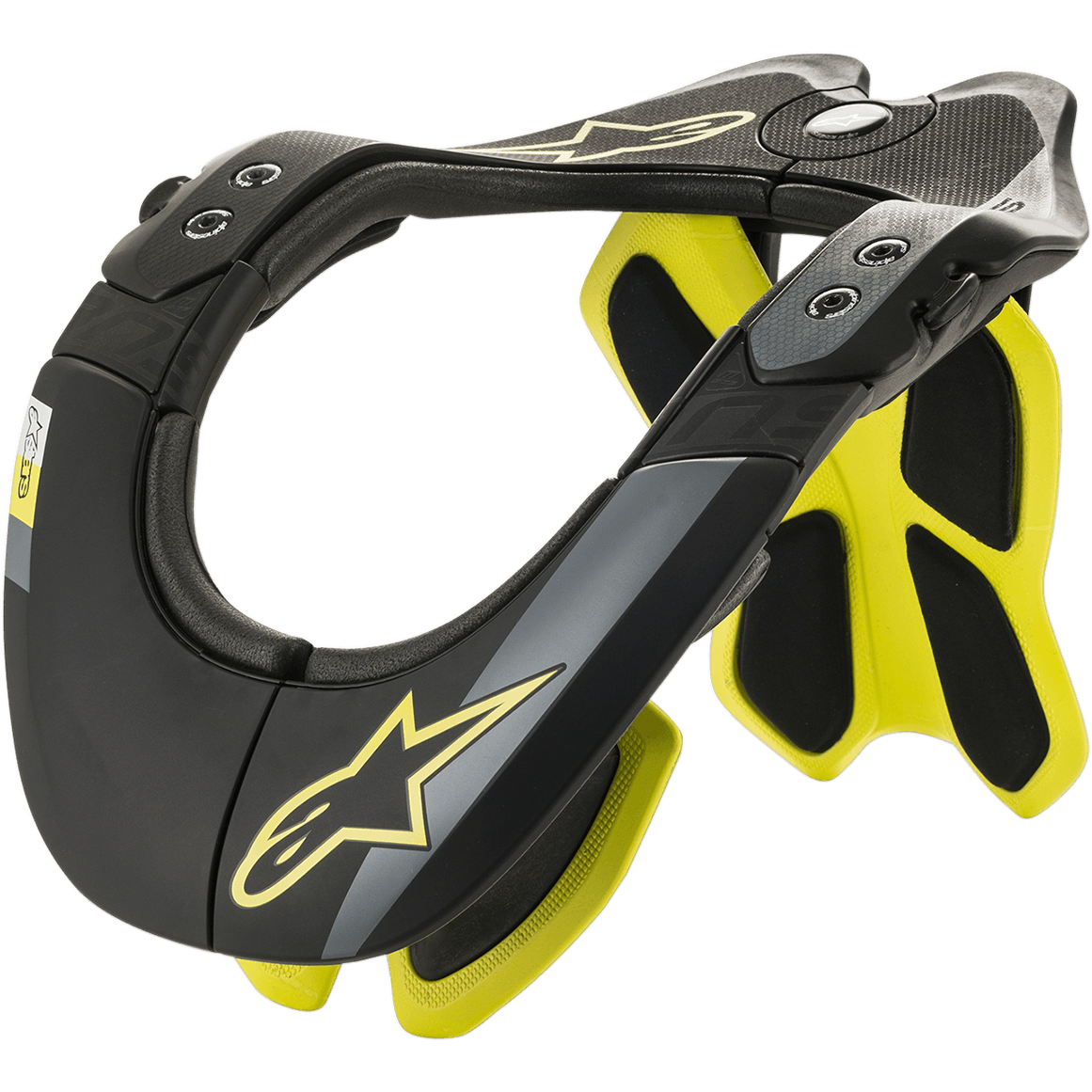 Alpinestars Bionic Neck Support Nekbrace Zwart en geel, productfoto 1