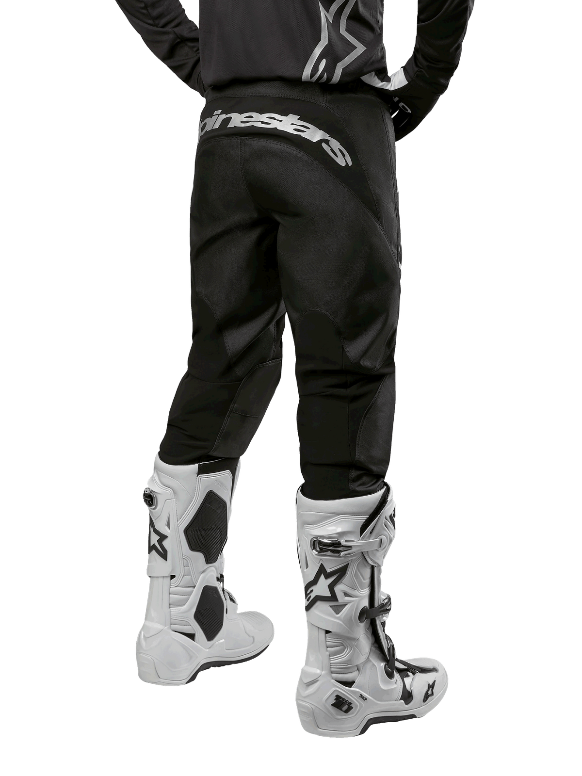 Alpinestars Fluid Graphite Crossbroek Zwart en zilver, achteraanzicht
