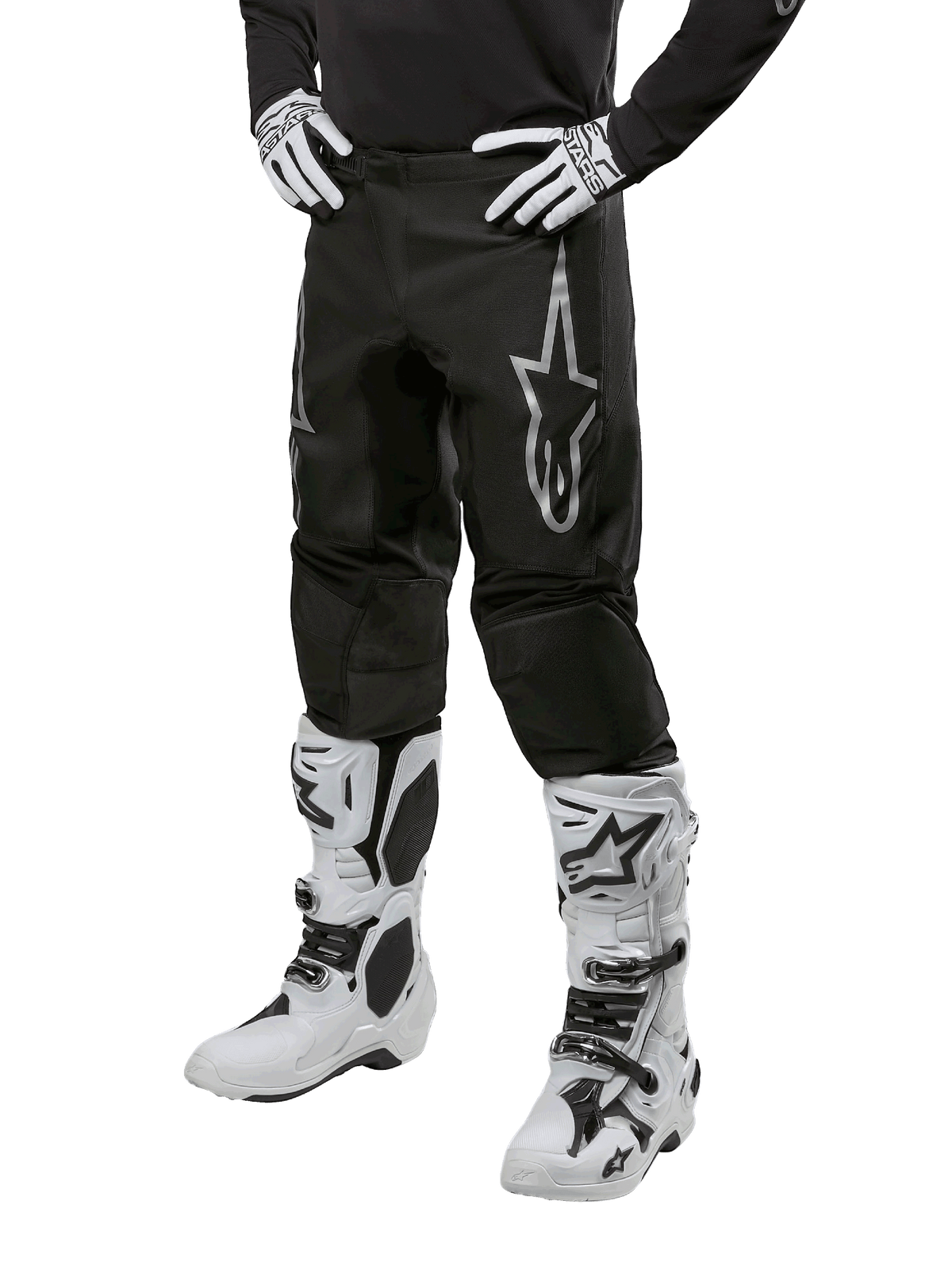 Alpinestars Fluid Graphite Crossbroek Zwart en zilver, vooraanzicht