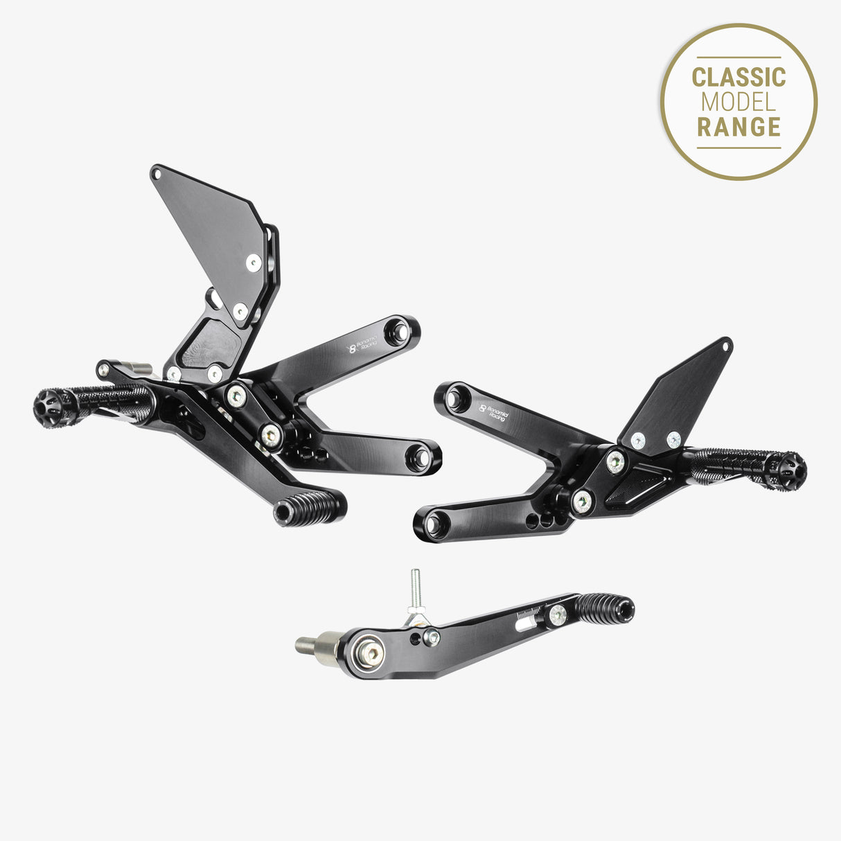 Aluminum rearsets Triumph Daytona 675 Quickshifter (reverse shifting) 13-17