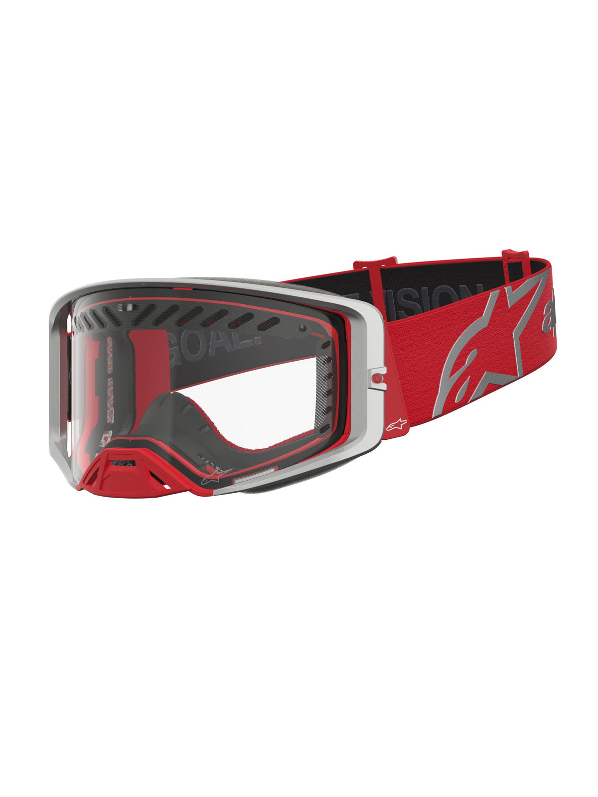 Alpinestars Supertech Dura Air Fluid Crossbril Rood en zilver, productfoto 1