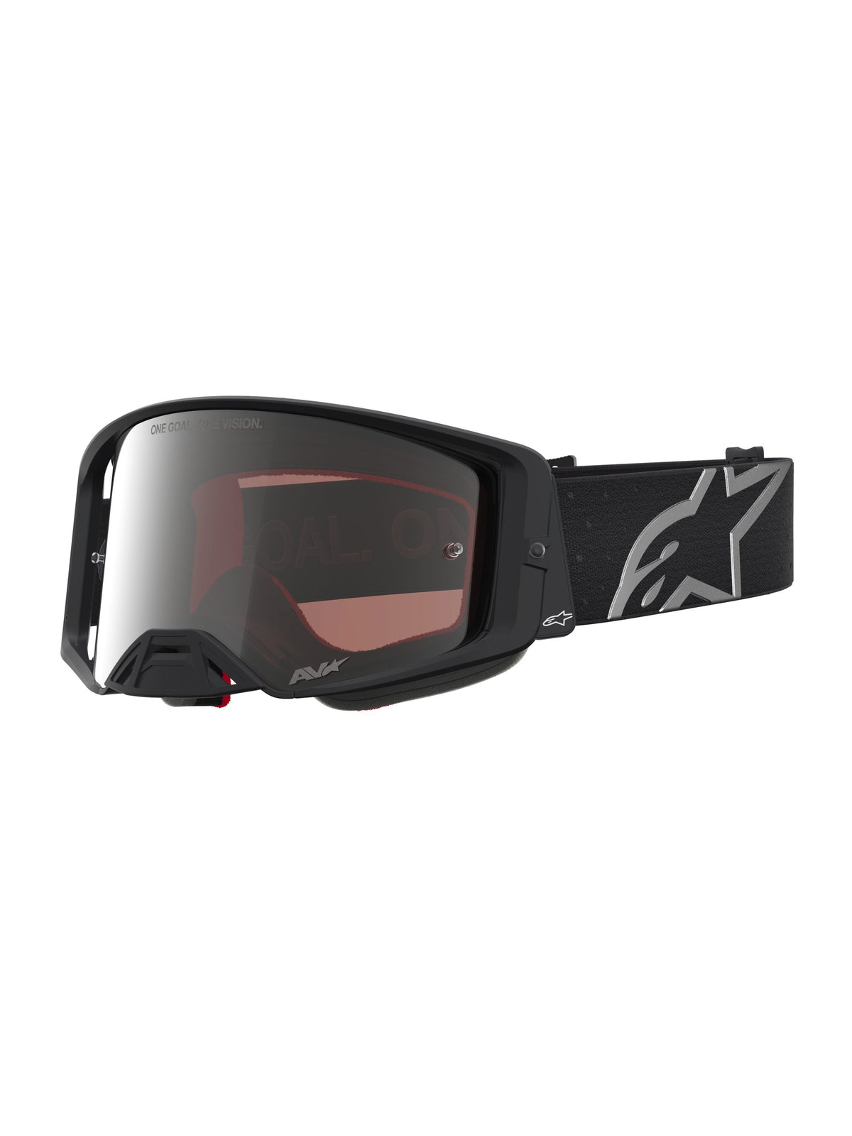 Alpinestars Supertech Vesta Crossbril Mat zwart en zilver met spiegellens, productfoto 1