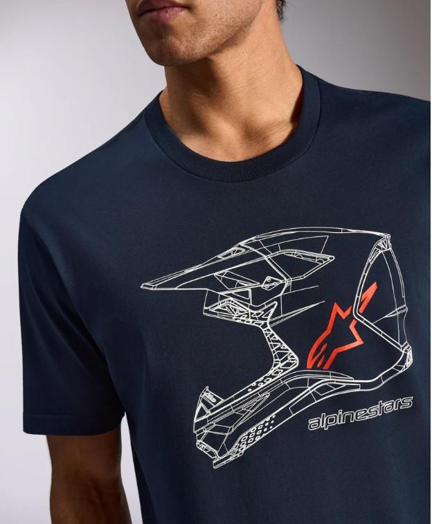 Alpinestars MX Helmet T-shirt Blauw, productfoto 2