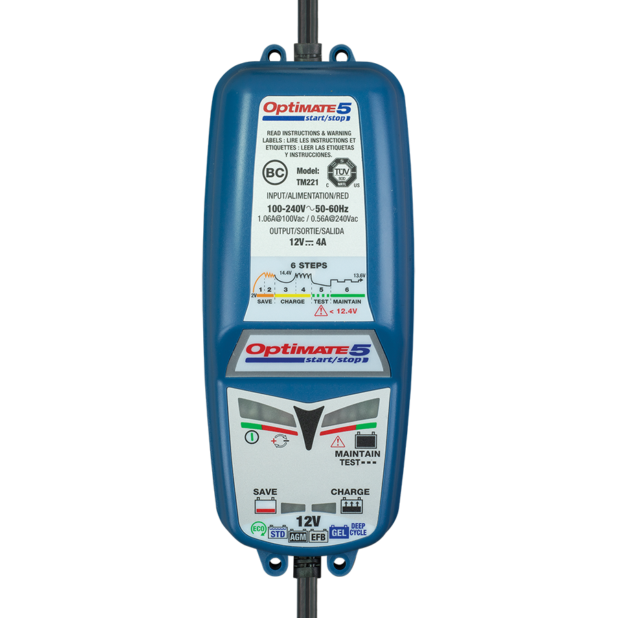 Tecmate 5 Start/Stop 12V 4A Acculader