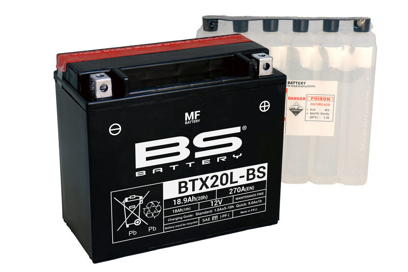 Accu Onderhoudsvrij met zuurpakket - BTX20L-BS