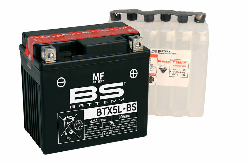 Accu Onderhoudsvrij met zuurpakket - BTX5L-BS