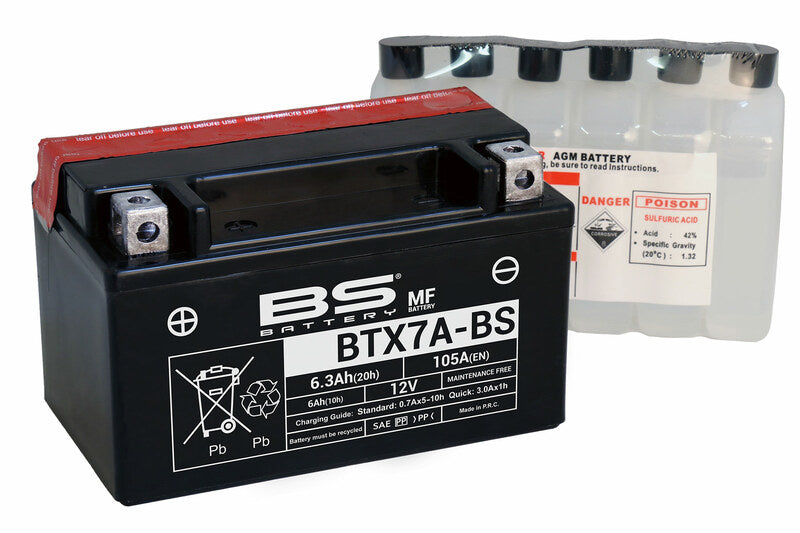 Accu Onderhoudsvrij met zuurpakket - BTX7A-BS