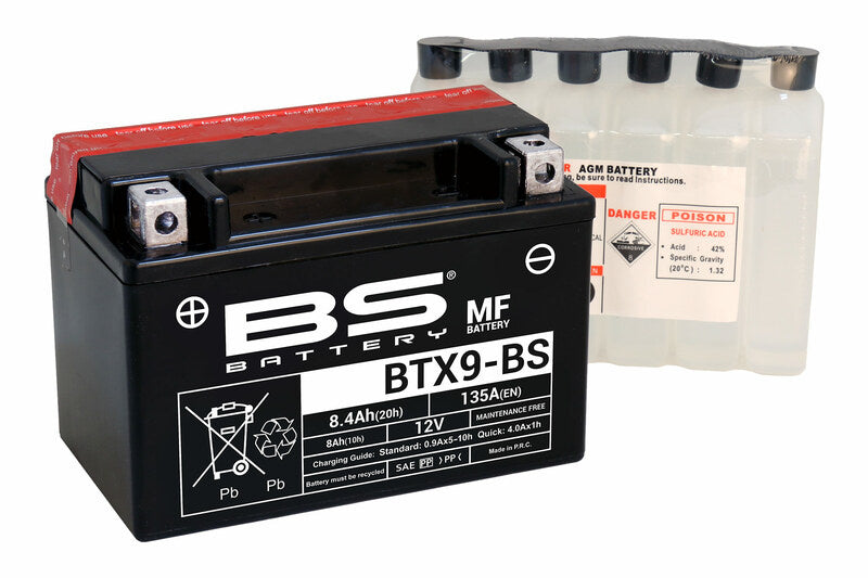 Accu Onderhoudsvrij met zuurpakket - BTX9-BS