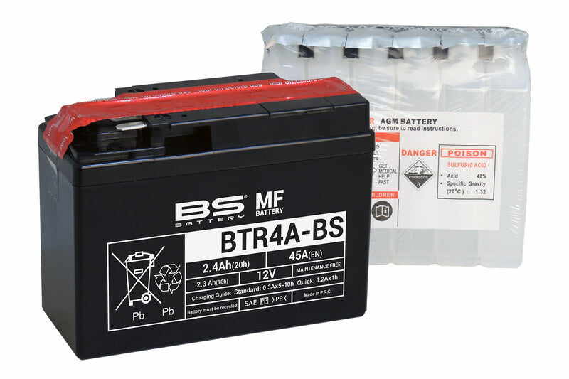 Accu Onderhoudsvrij met zuurpakket - BTR4A-BS