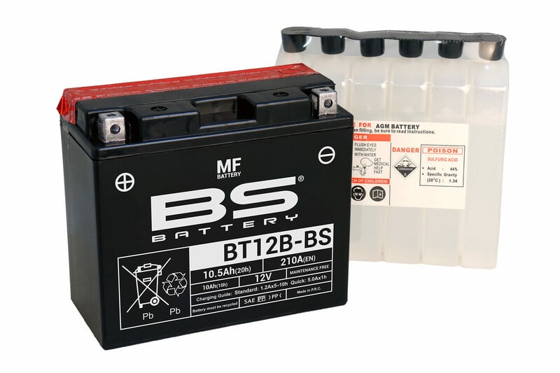 Accu Onderhoudsvrij met zuurpakket - BT12B-BS