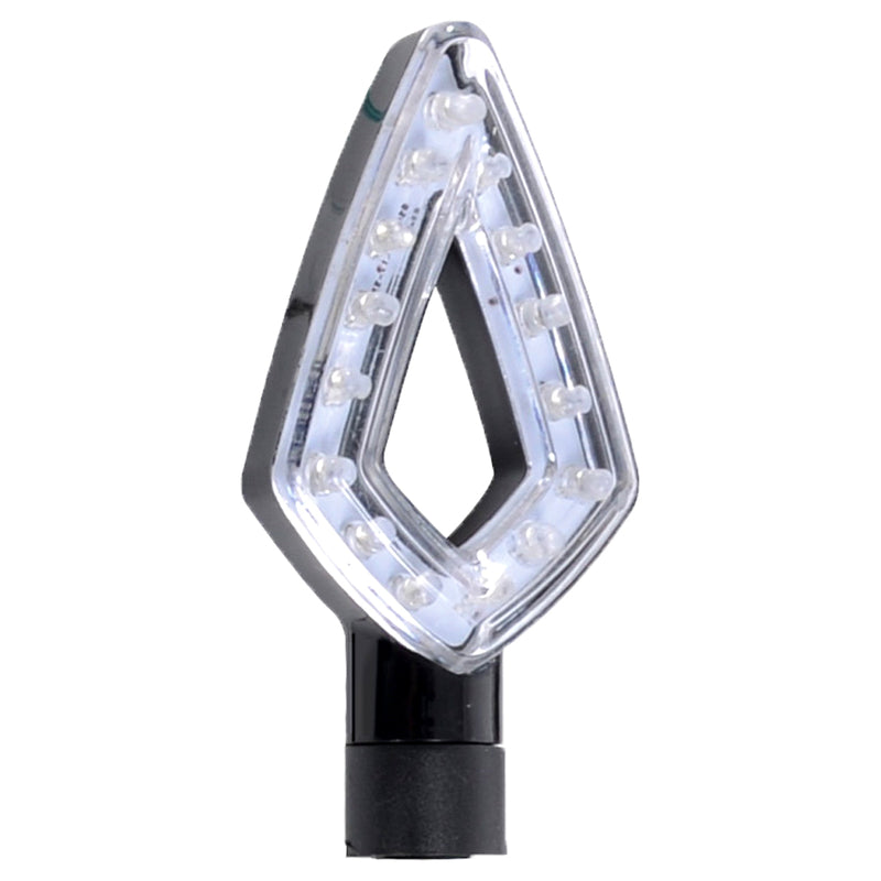 Oxford Signal 3 LED Indicator Body Black / Lens Clear (Pair), Front & Rear