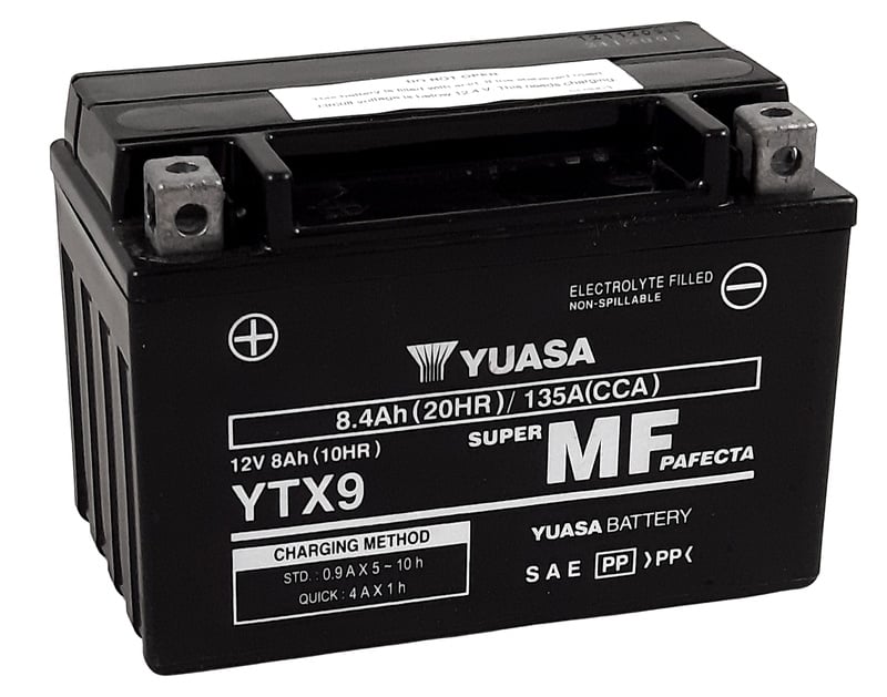 Yuasa Accu onderhoudsvrij af fabriek geactiveerd - YTX9 FA
