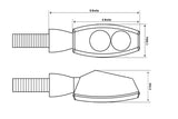 HIGHSIDER pro Little Bronx kleine LED Knipperlichten Black/Smoke 3in1, CNC, E-Approved (Pair)