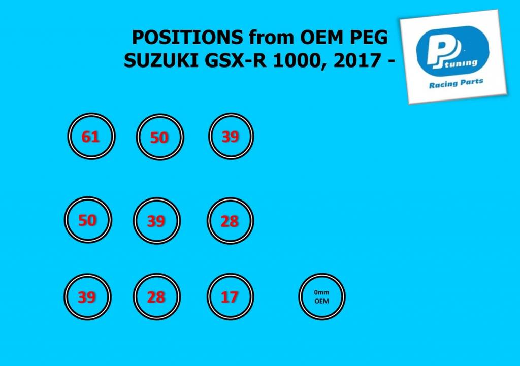 Volledig Instelbare Rem-Schakel-Set Suzuki GSX-R 1000 2017-