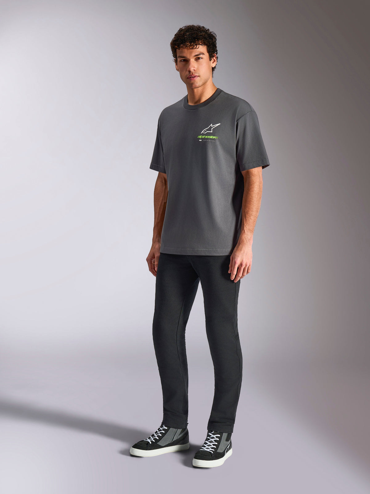 Alpinestars Overhang T-shirt Grijs, schuin vooraanzicht