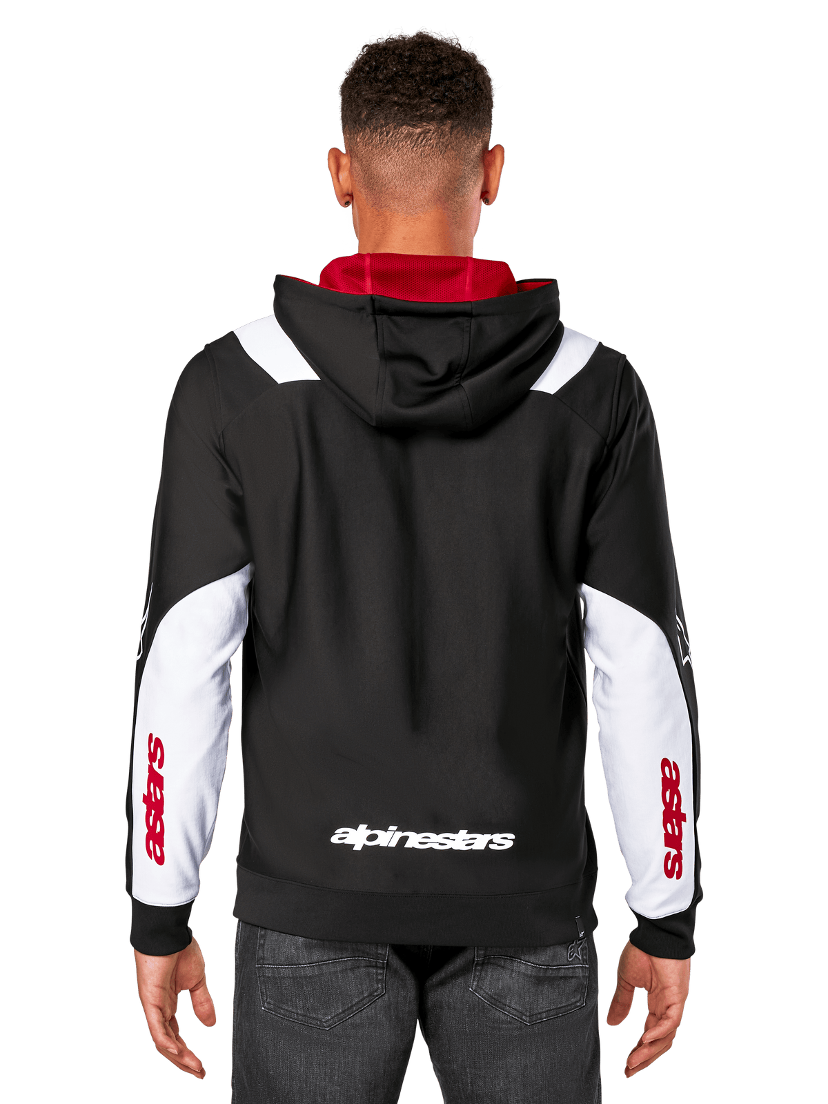 Alpinestars Session v3 Fleece Hoodie Zwart, wit en rood, productfoto 4
