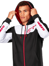 Alpinestars Session v3 Fleece Hoodie Zwart, wit en rood, productfoto 2