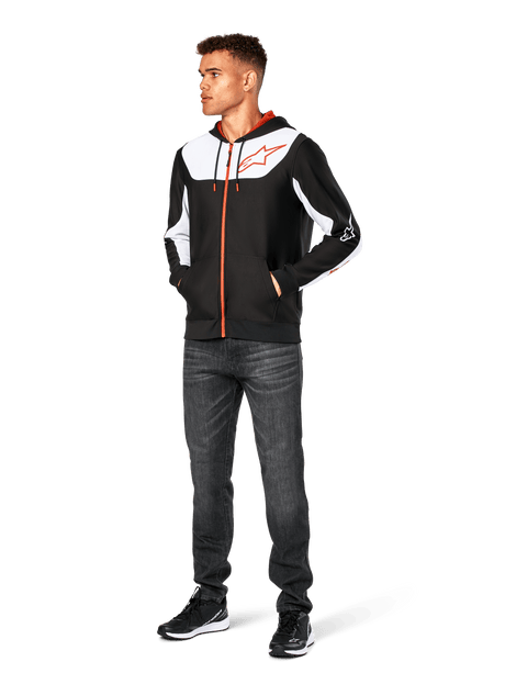 Alpinestars Session v3 Fleece Hoodie Zwart, wit en rood, productfoto 3