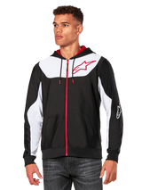 Alpinestars Session v3 Fleece Hoodie Zwart, wit en rood, productfoto 1