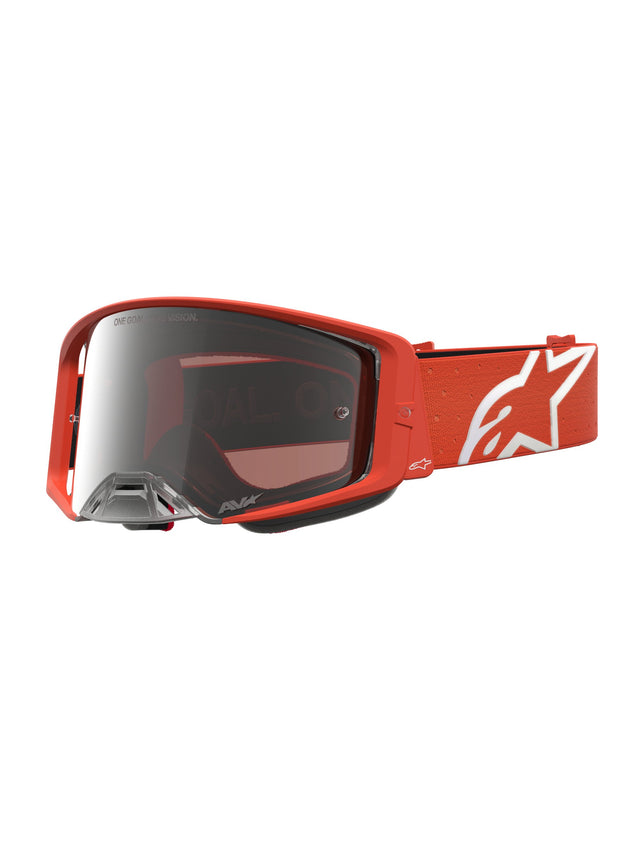 Alpinestars Supertech Vesta Crossbril Oranje en zilver met spiegellens, productfoto 1