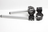 Clip-Ons Handlebars 55mm Type Verhoogd 28mm Verstelbaar Zwart Geanodiseerd