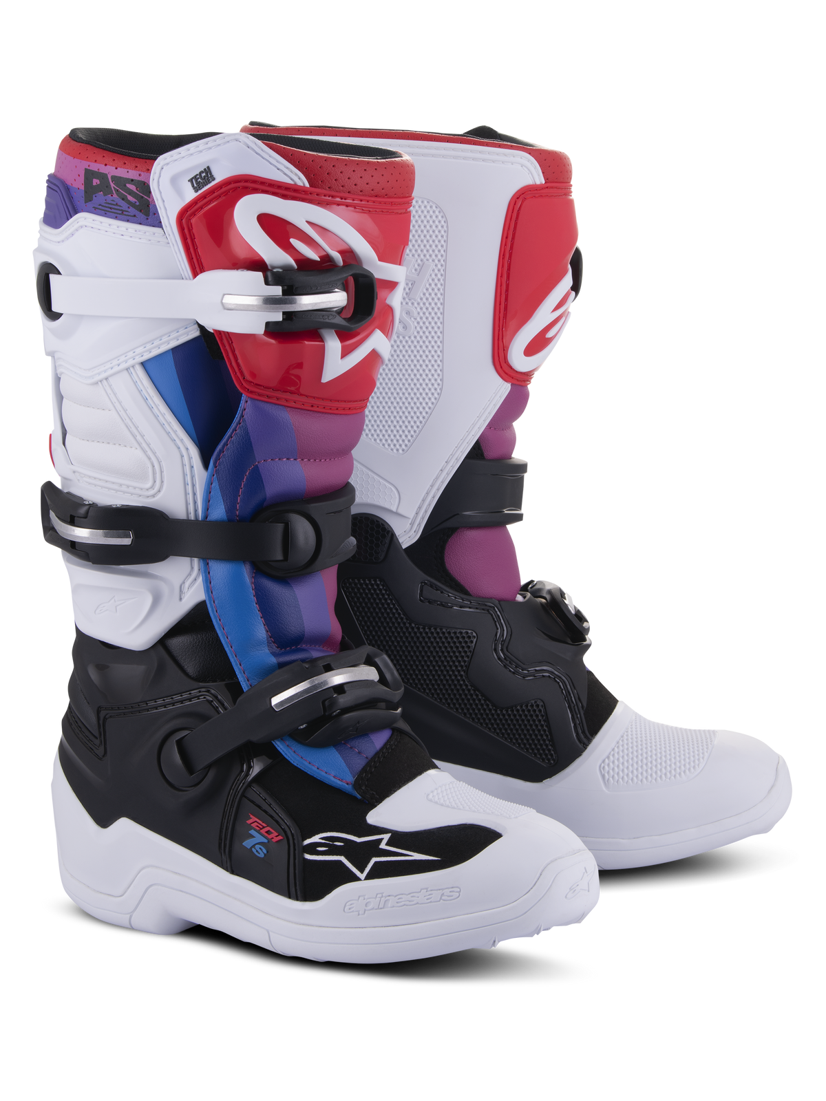 Alpinestars Tech 7s Junior Crosslaarzen Wit en zwart, vooraanzicht