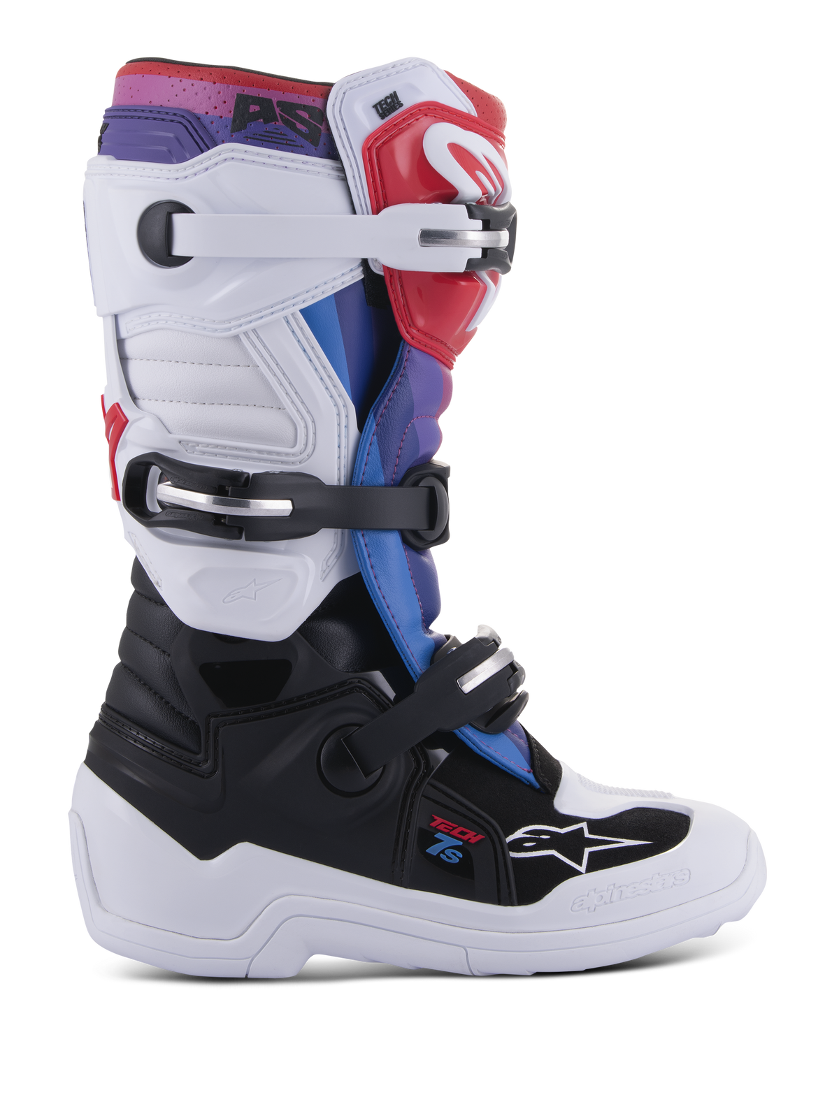 Alpinestars Tech 7s Junior Crosslaarzen Wit en zwart, productfoto 1