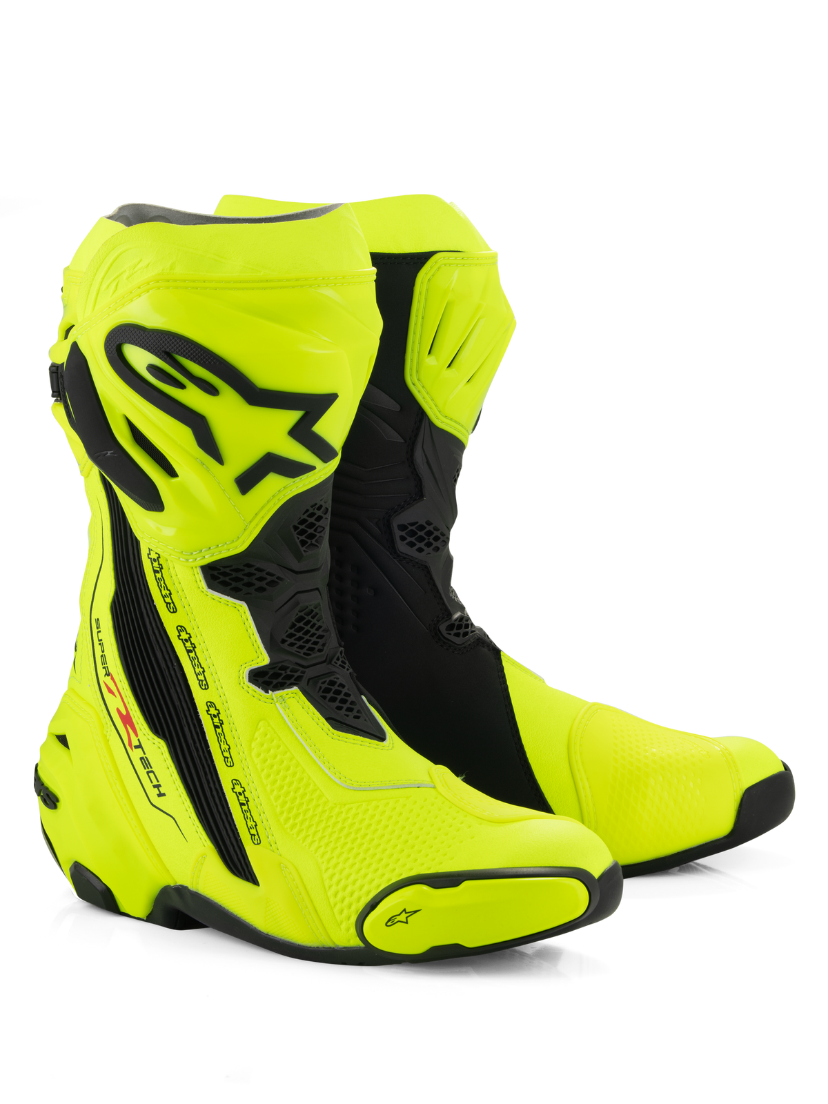 Alpinestars Supertech R Motorlaarzen Fluogeel, vooraanzicht