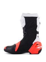 Alpinestars Supertech R Vented v2 Motorlaarzen Zwart, wit en fluorood, productfoto 4