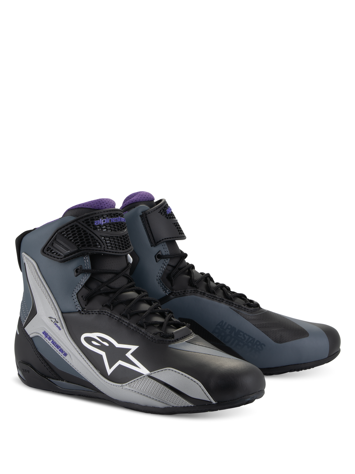 Alpinestars Woman Faster-4 Motorschoenen Dames Zwart en grijs, vooraanzicht