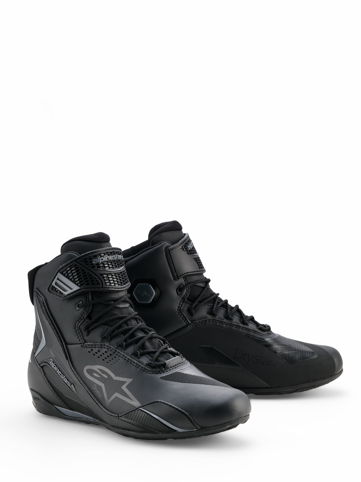 Alpinestars Faster 4 Drystar Motorschoenen Zwart en grijs, vooraanzicht