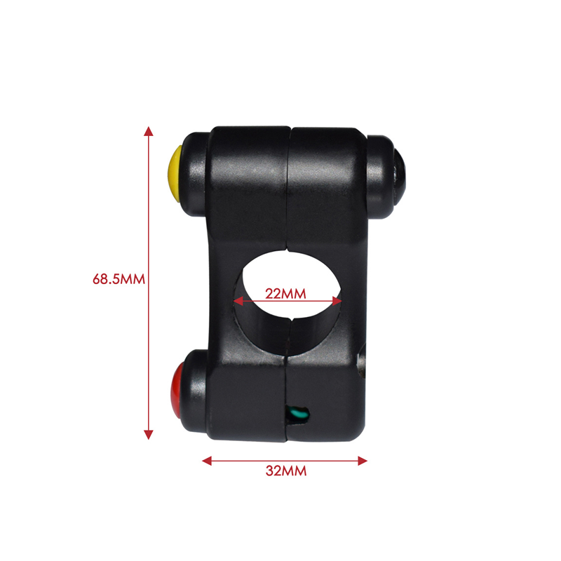 Aluminium 3 Knops Handlebar Switch Stuurschakelaar Zwart