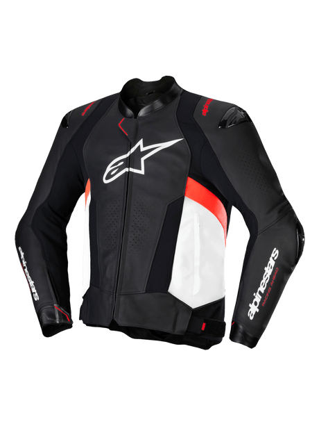 Alpinestars Missile v3 Motorjas Zwart, wit en fluorood, vooraanzicht