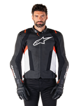 Alpinestars Missile v3 Motorjas Zwart, wit en fluorood, productfoto 1