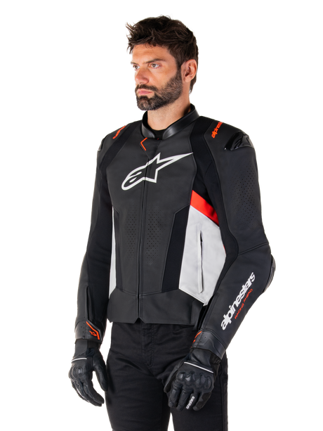 Alpinestars Missile v3 Motorjas Zwart, wit en fluorood, productfoto 3