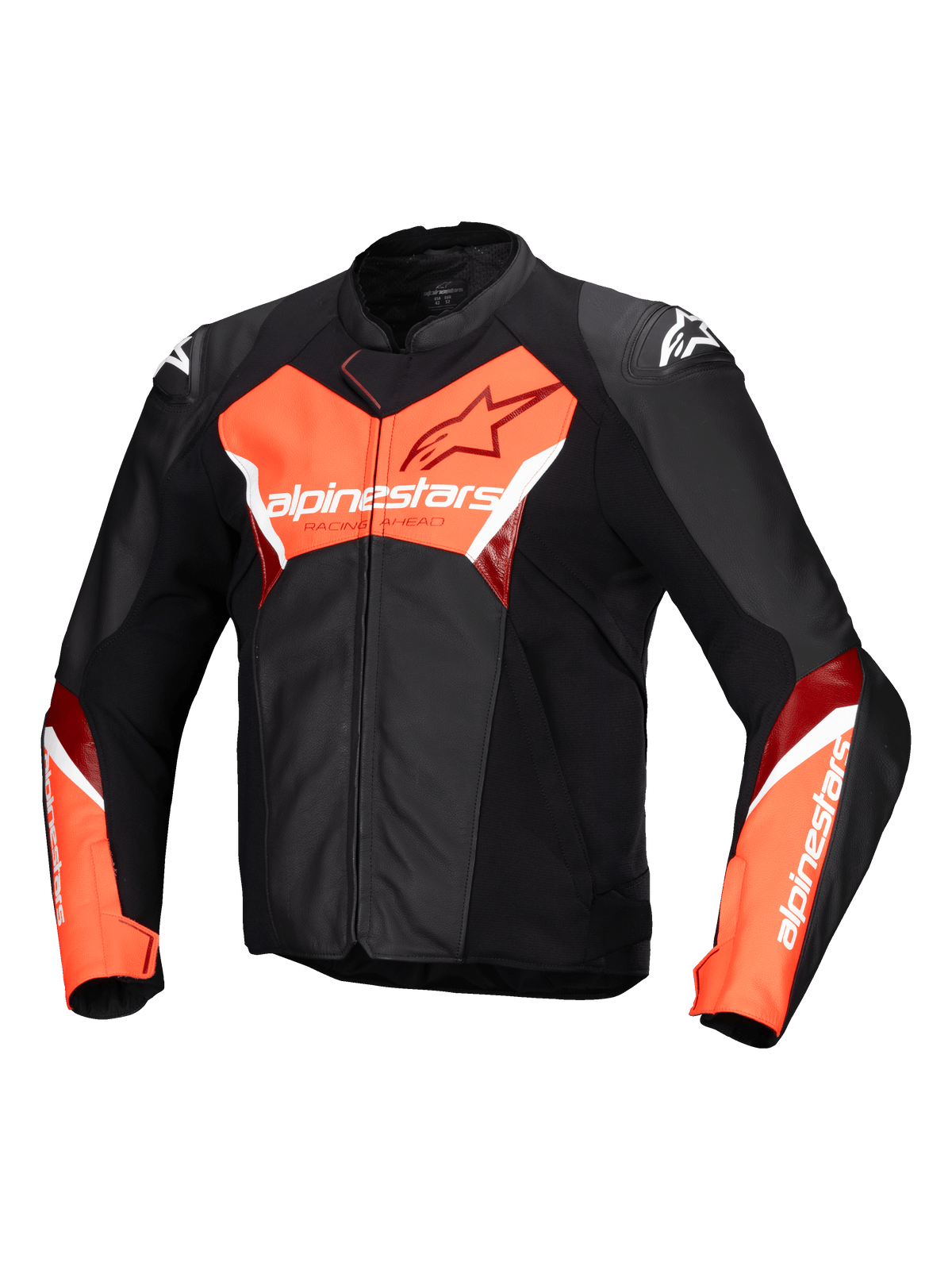 Alpinestars Faster v3 Motorjas Zwart en fluorood, vooraanzicht