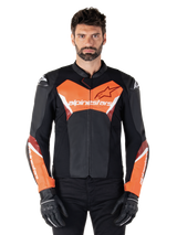Alpinestars Faster v3 Motorjas Zwart en fluorood, productfoto 1