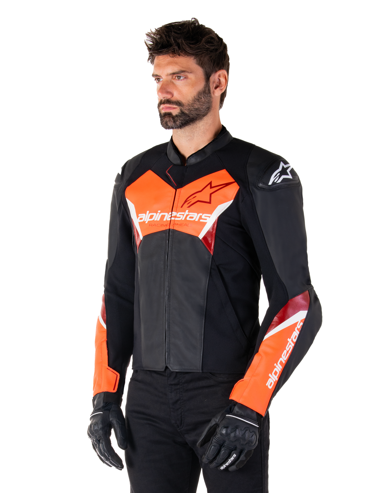 Alpinestars Faster v3 Motorjas Zwart en fluorood, productfoto 3