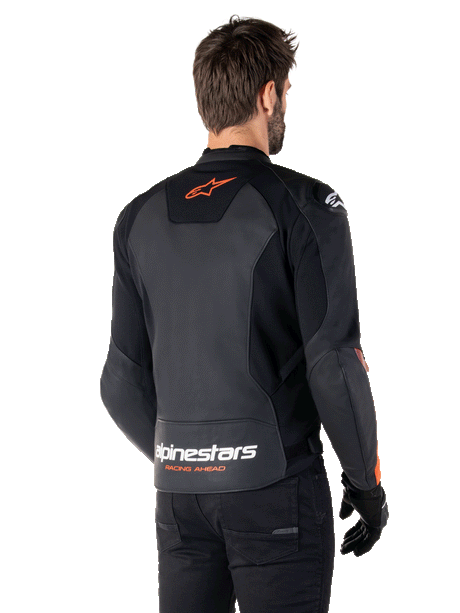 Alpinestars Faster v3 Motorjas Zwart en fluorood, productfoto 2
