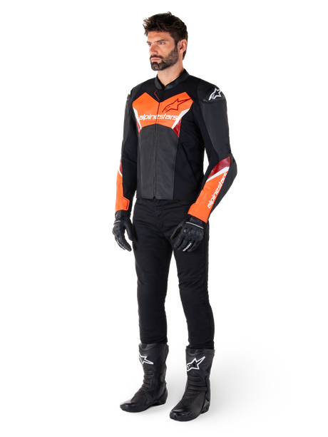 Alpinestars Faster v3 Motorjas Zwart en fluorood, productfoto 5